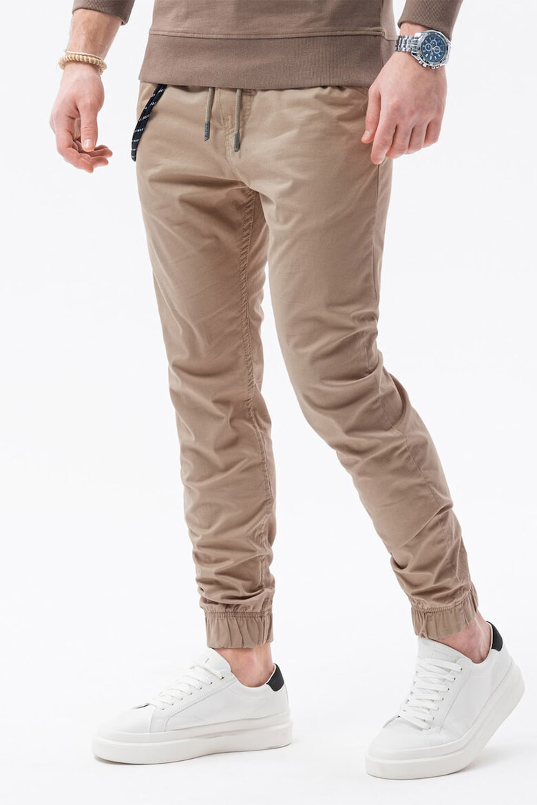 OMBRE Pantaloni jogger conici cu snur de ajustare - Pled.ro