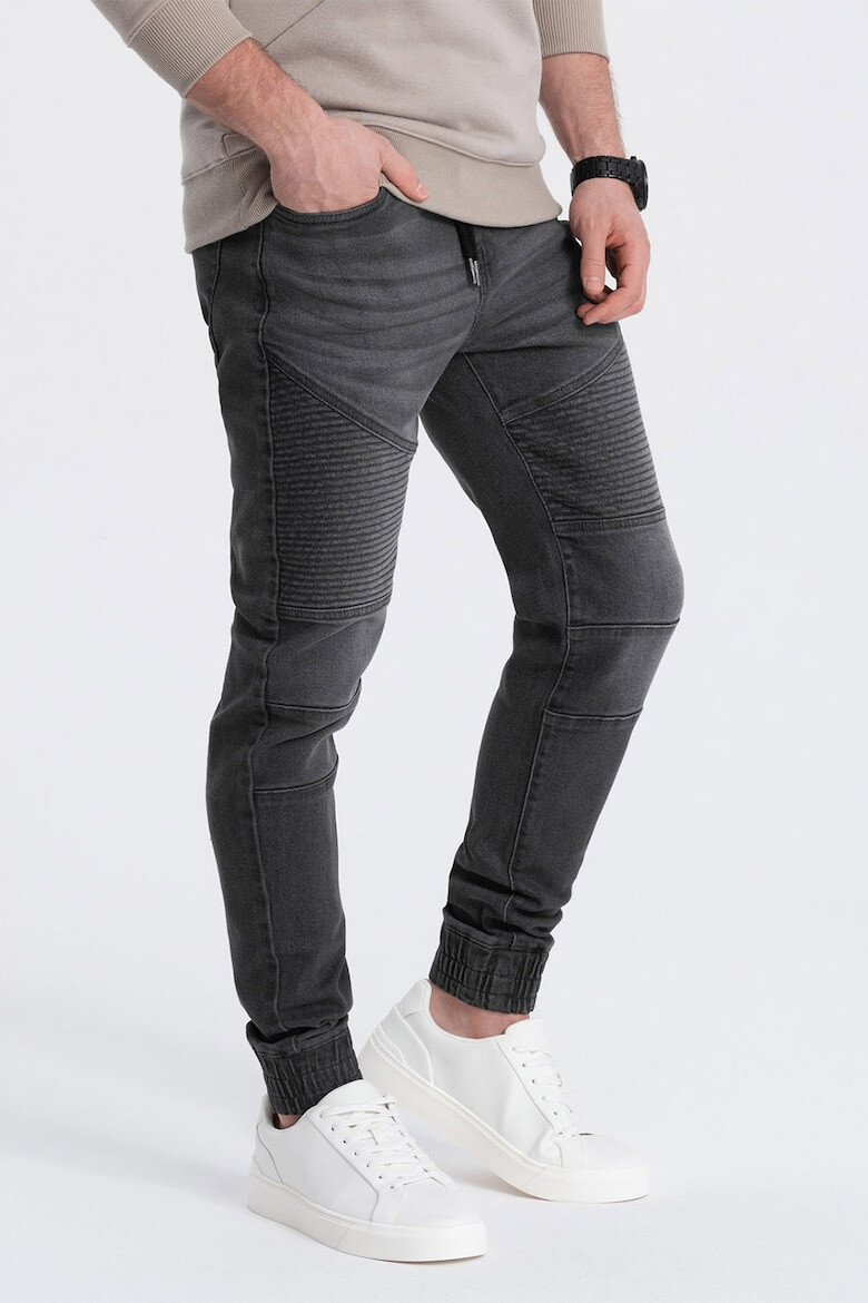 OMBRE Pantaloni jogger de denim cu snururi - Pled.ro