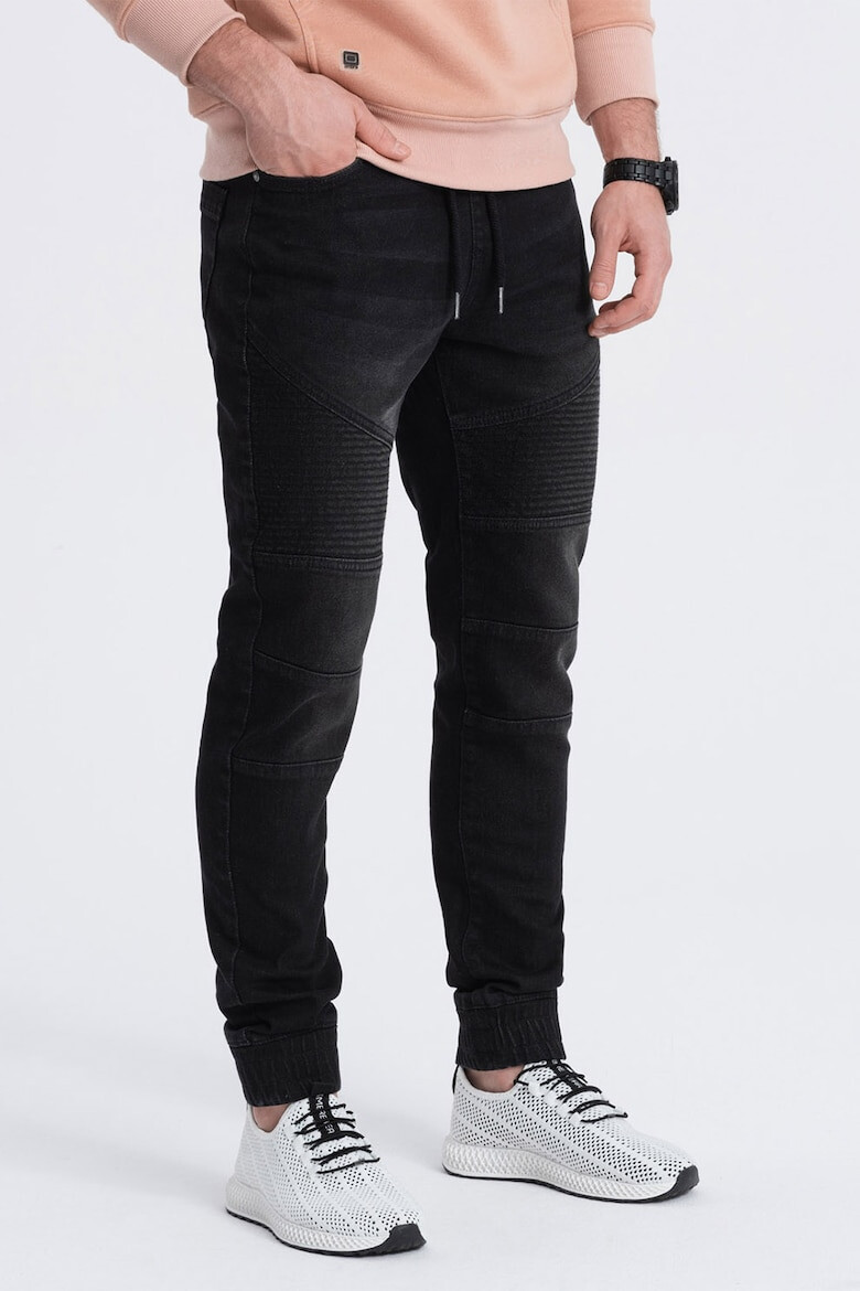 OMBRE Pantaloni jogger de denim cu snururi - Pled.ro