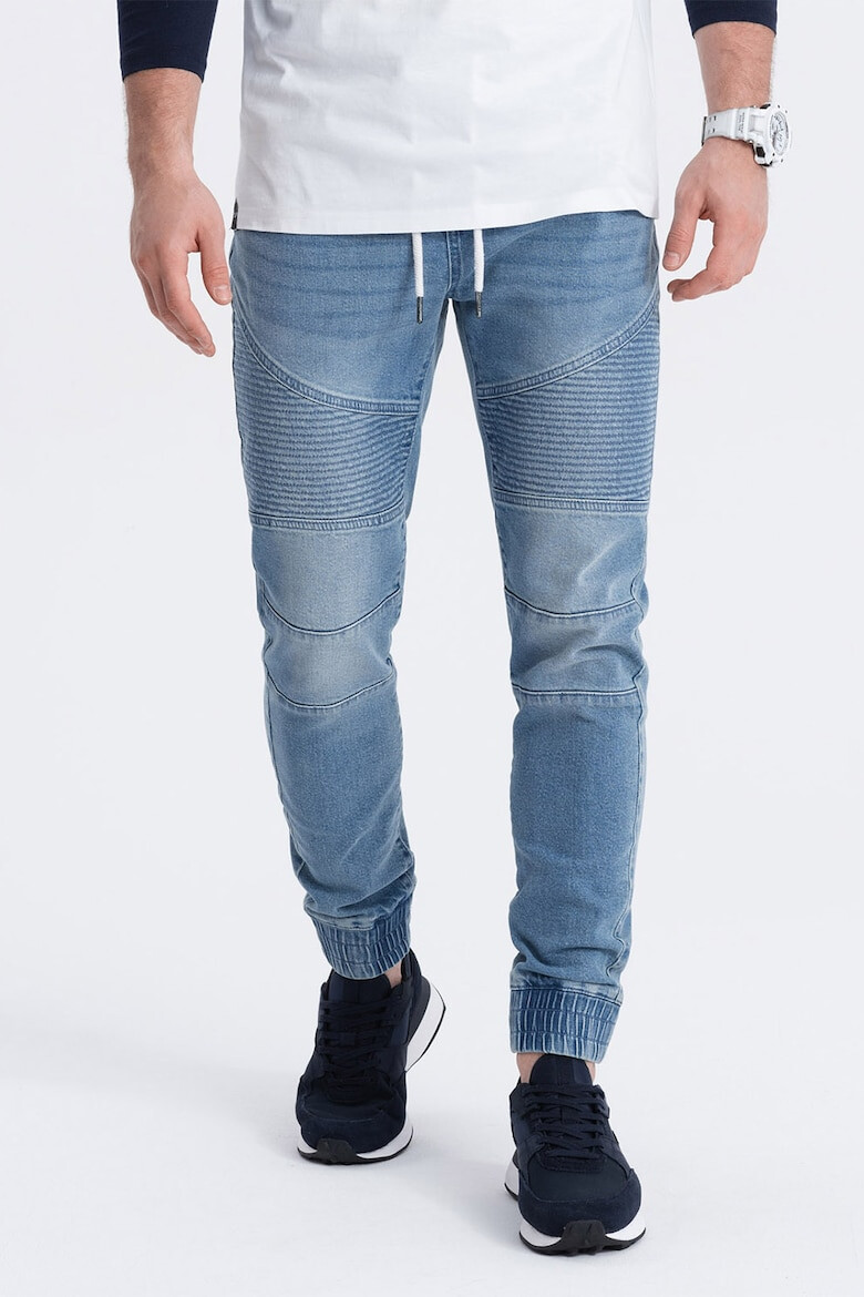 OMBRE Pantaloni jogger de denim cu snururi - Pled.ro