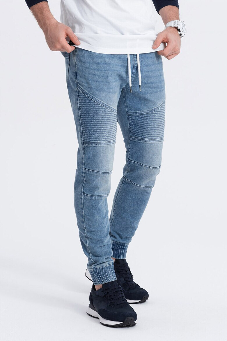 OMBRE Pantaloni jogger de denim cu snururi - Pled.ro