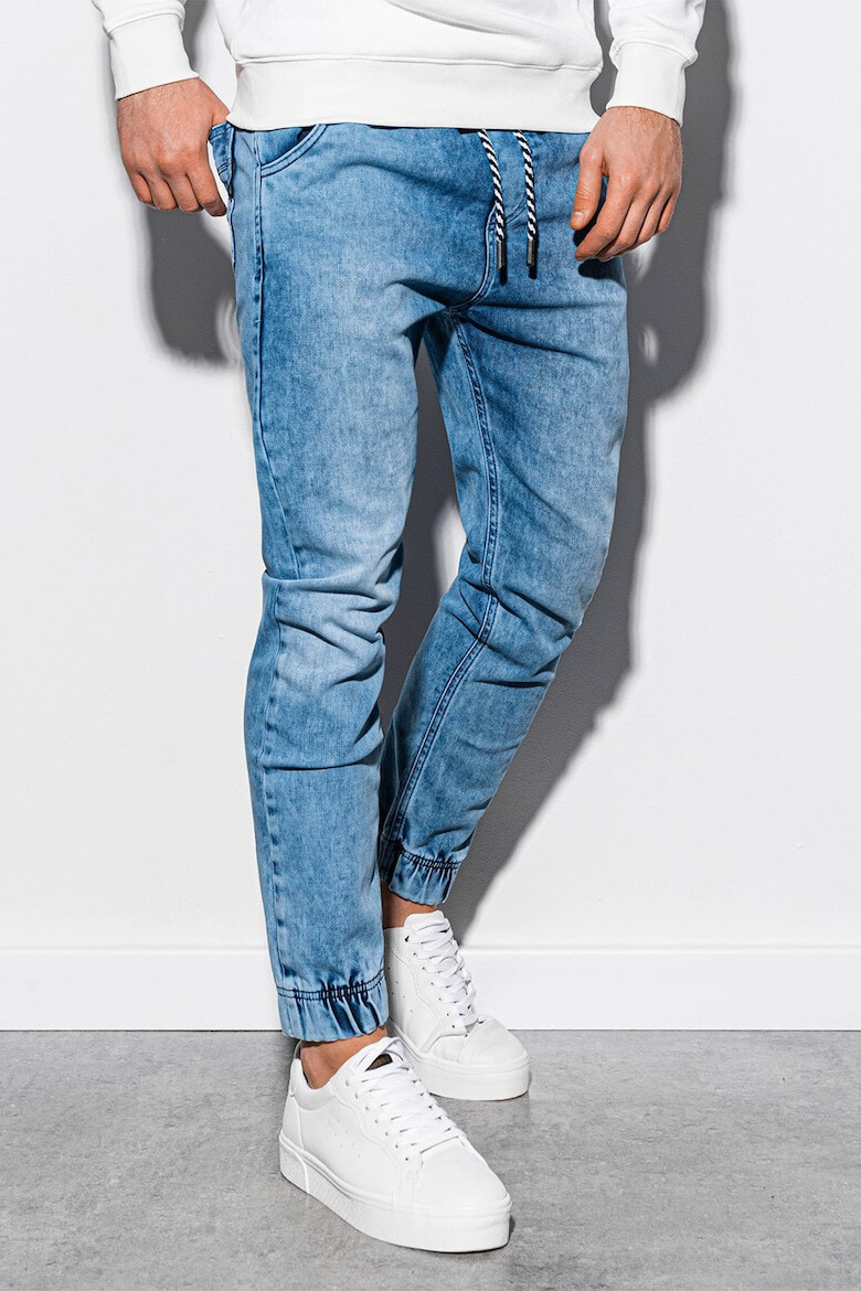 OMBRE Pantaloni jogger din denim cu talie ajustabila - Pled.ro