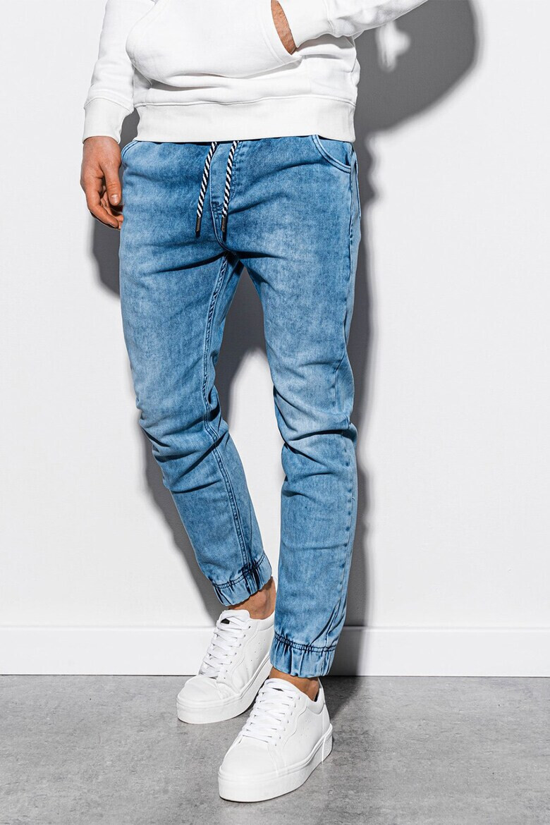 OMBRE Pantaloni jogger din denim cu talie ajustabila - Pled.ro