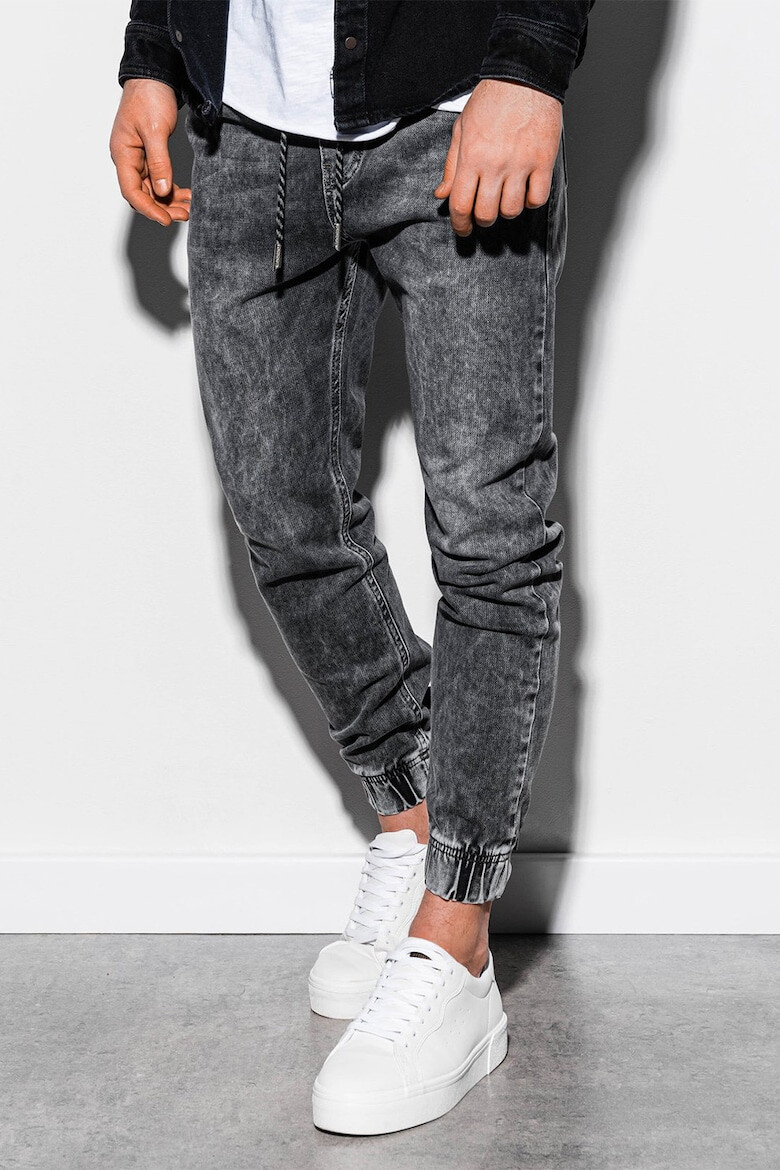 OMBRE Pantaloni jogger din denim cu talie ajustabila - Pled.ro