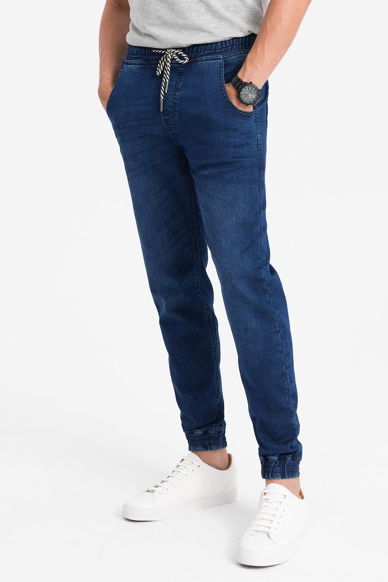 OMBRE Pantaloni jogger din denim cu talie ajustabila - Pled.ro