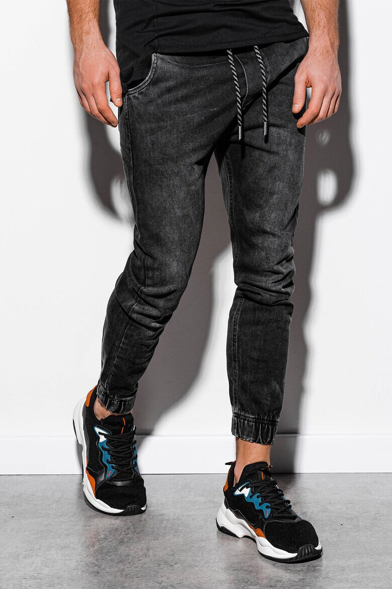 OMBRE Pantaloni jogger din denim cu talie ajustabila - Pled.ro