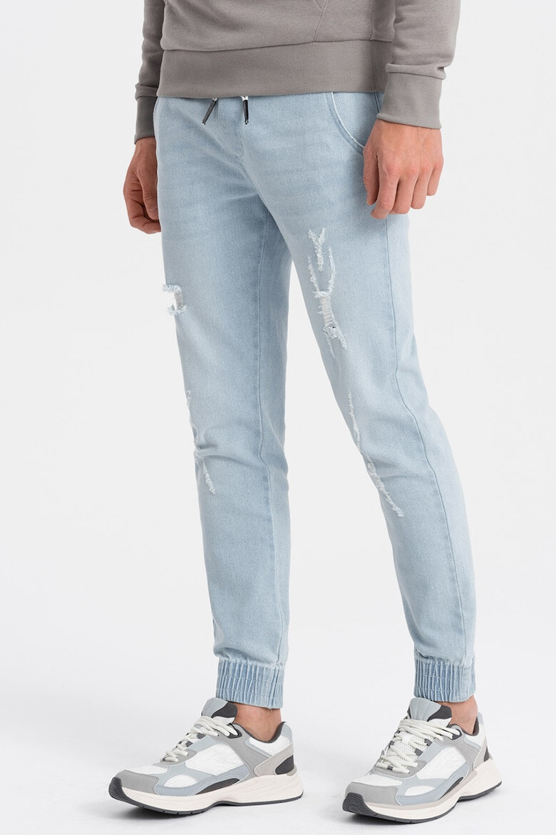 OMBRE Pantaloni jogger din denin conici - Pled.ro