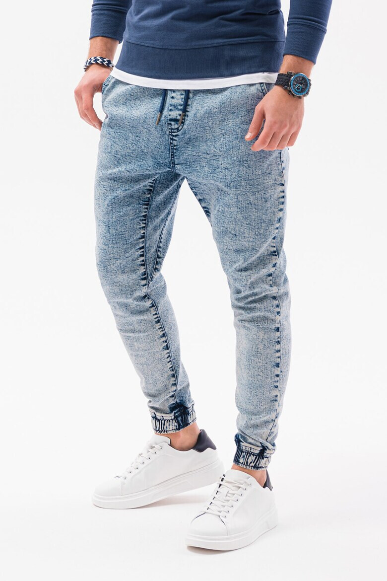 OMBRE Pantaloni jogger slim fit din denim - Pled.ro