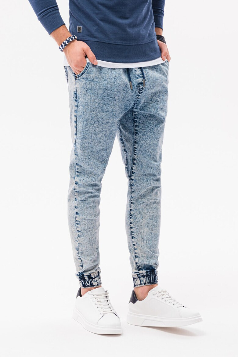 OMBRE Pantaloni jogger slim fit din denim - Pled.ro