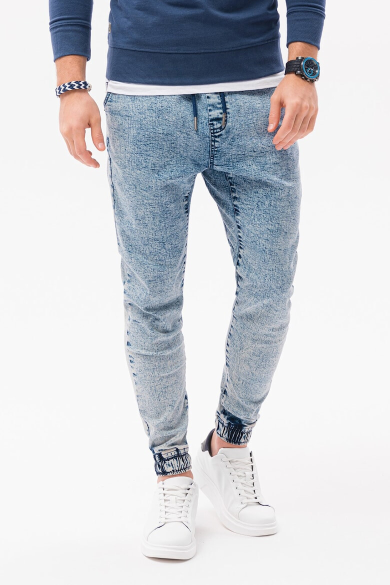 OMBRE Pantaloni jogger slim fit din denim - Pled.ro