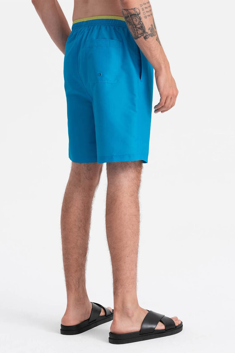 OMBRE Pantaloni scurti de baie cu model uni si snur de ajustare in talie - Pled.ro