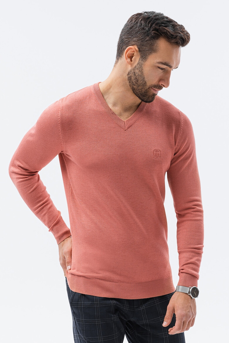 OMBRE Pulover slim fit cu decolteu in V - Pled.ro