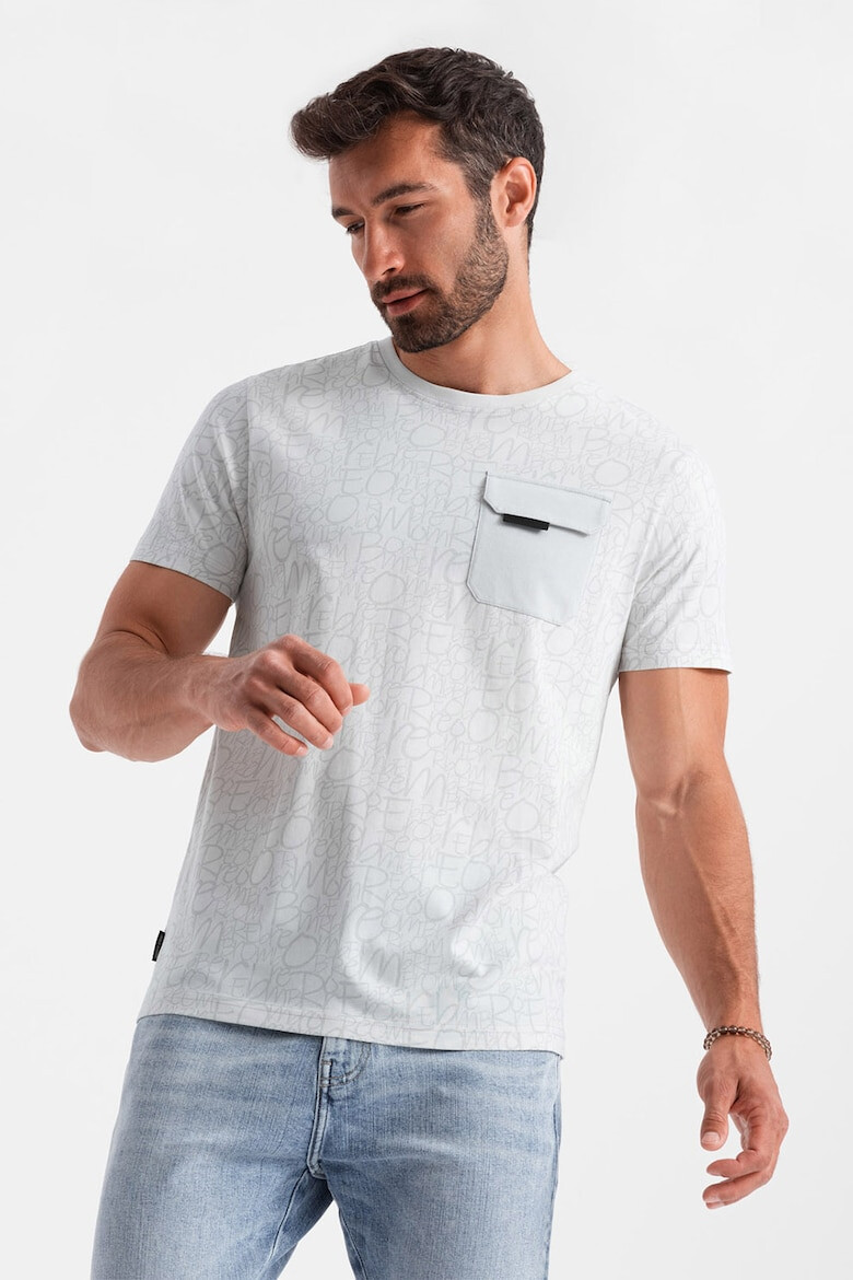 OMBRE Tricou cu model si buzunar pe piept - Pled.ro