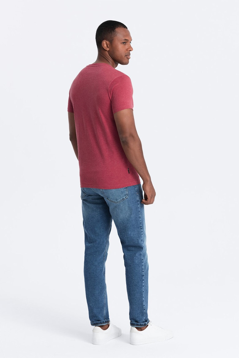 OMBRE Tricou cu model uni si decolteu henley - Pled.ro