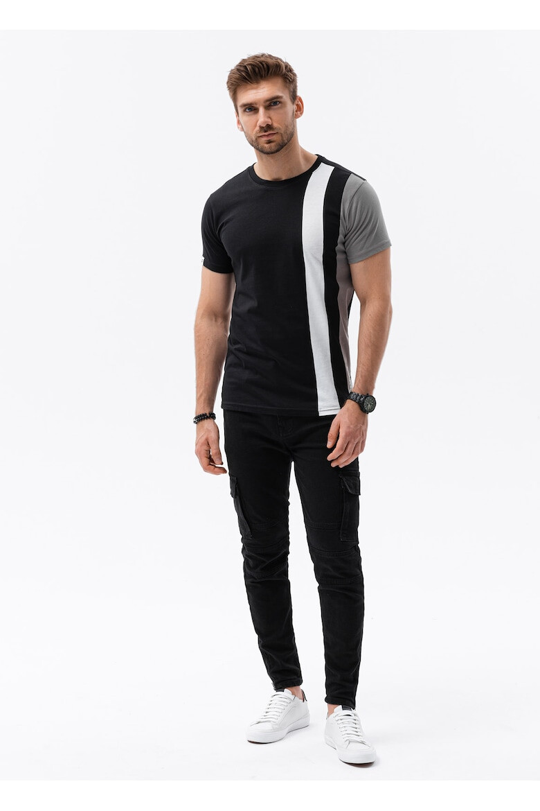 OMBRE Tricou din bumbac cu model colorblock - Pled.ro