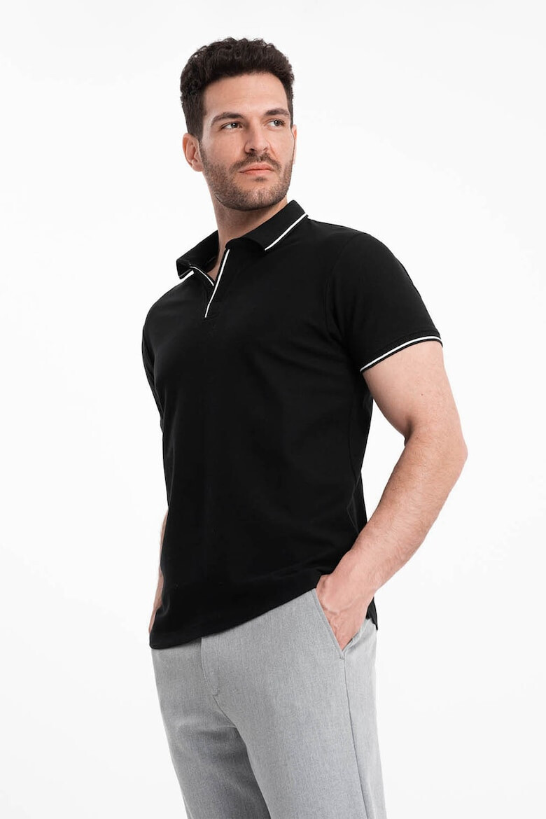 OMBRE Tricou polo cu vipusca contrastanta - Pled.ro