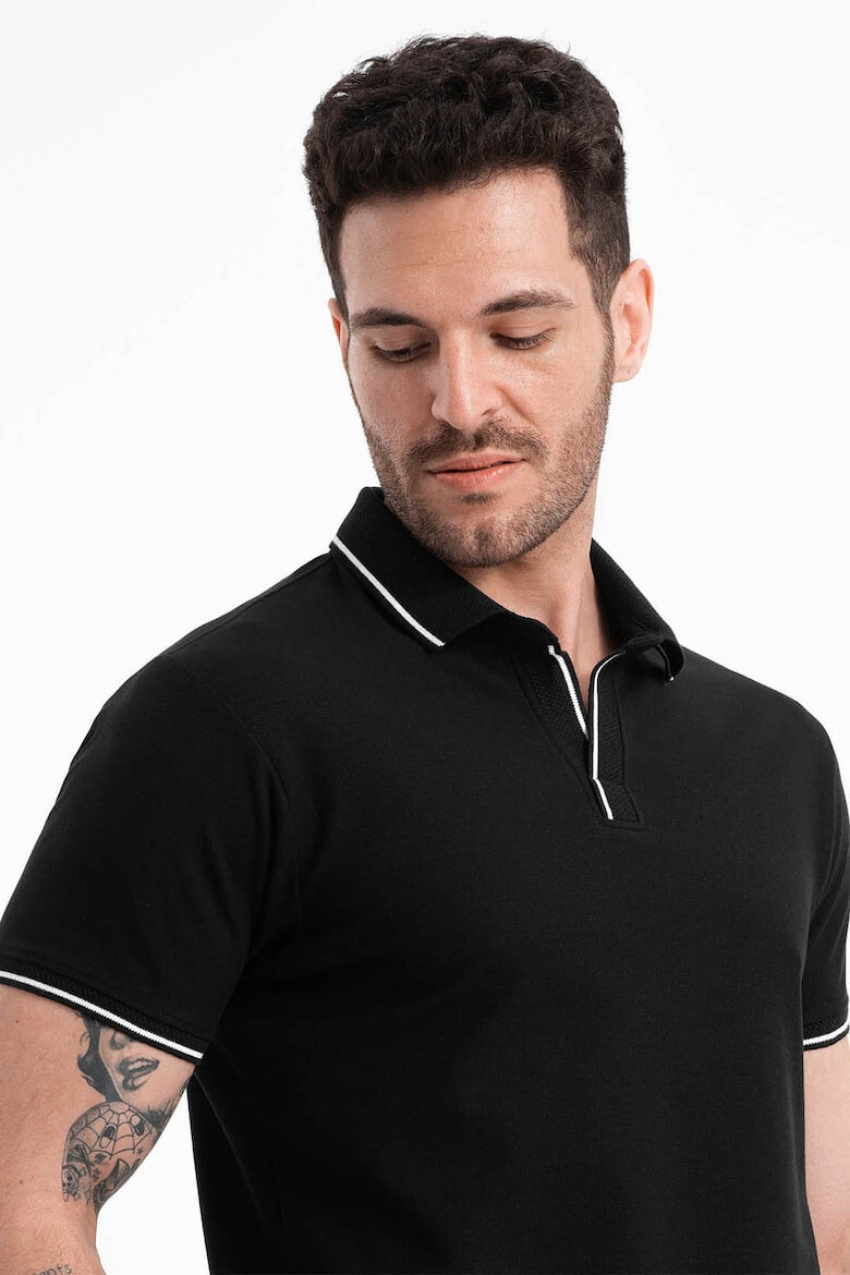 OMBRE Tricou polo cu vipusca contrastanta - Pled.ro