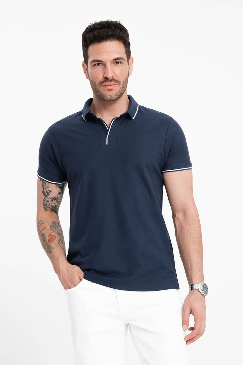 OMBRE Tricou polo cu vipusca contrastanta - Pled.ro