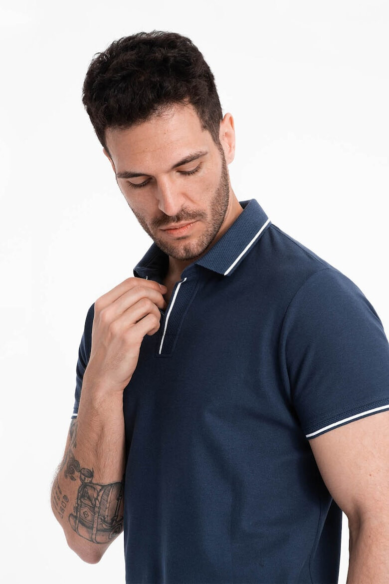 OMBRE Tricou polo cu vipusca contrastanta - Pled.ro