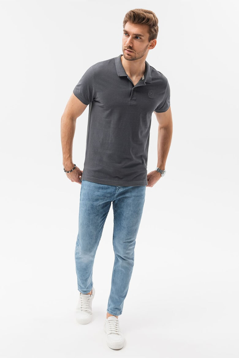 OMBRE Tricou polo din bumbac cu model pique - Pled.ro