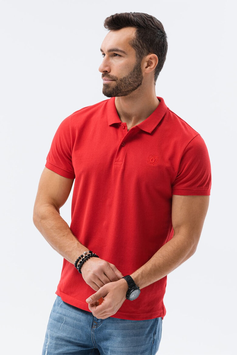 OMBRE Tricou polo din bumbac cu model pique - Pled.ro