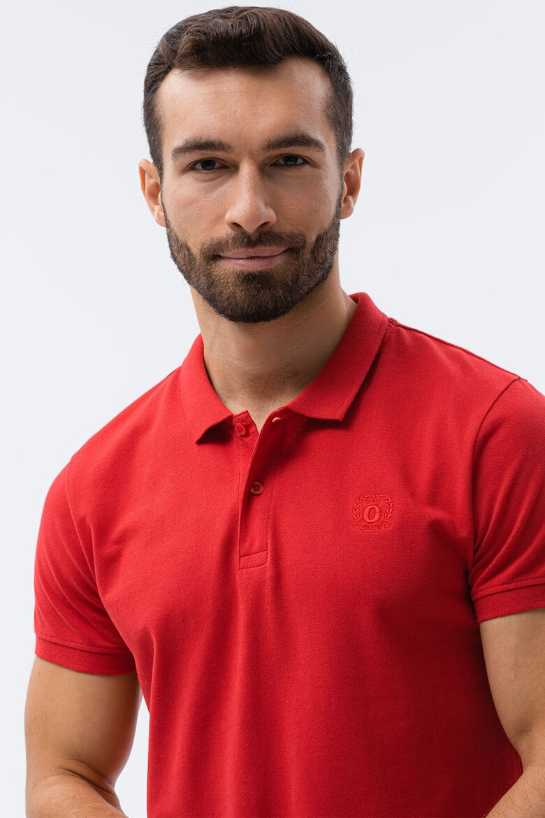 OMBRE Tricou polo din bumbac cu model pique - Pled.ro