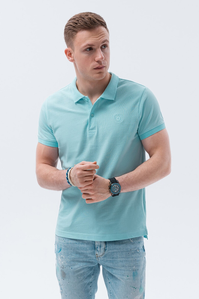 OMBRE Tricou polo din bumbac cu model pique - Pled.ro