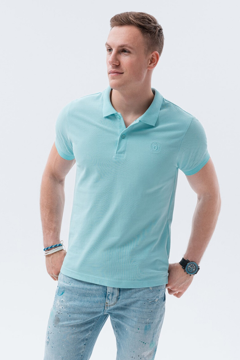 OMBRE Tricou polo din bumbac cu model pique - Pled.ro