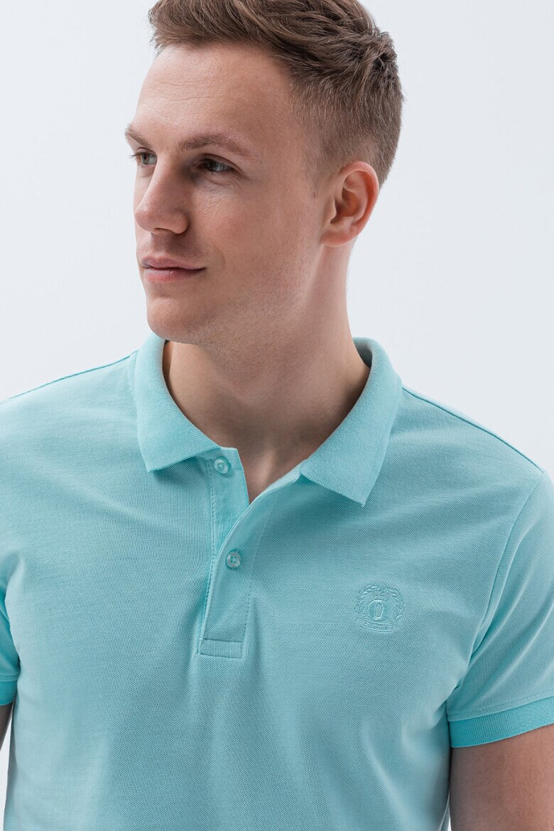 OMBRE Tricou polo din bumbac cu model pique - Pled.ro