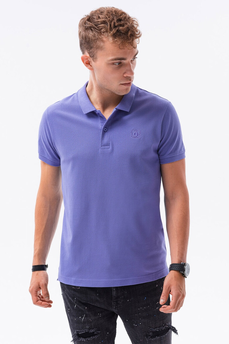 OMBRE Tricou polo din bumbac cu model pique - Pled.ro