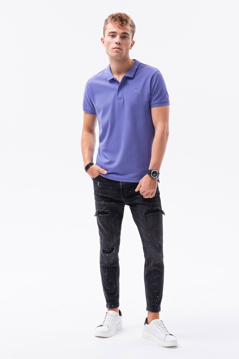 OMBRE Tricou polo din bumbac cu model pique - Pled.ro