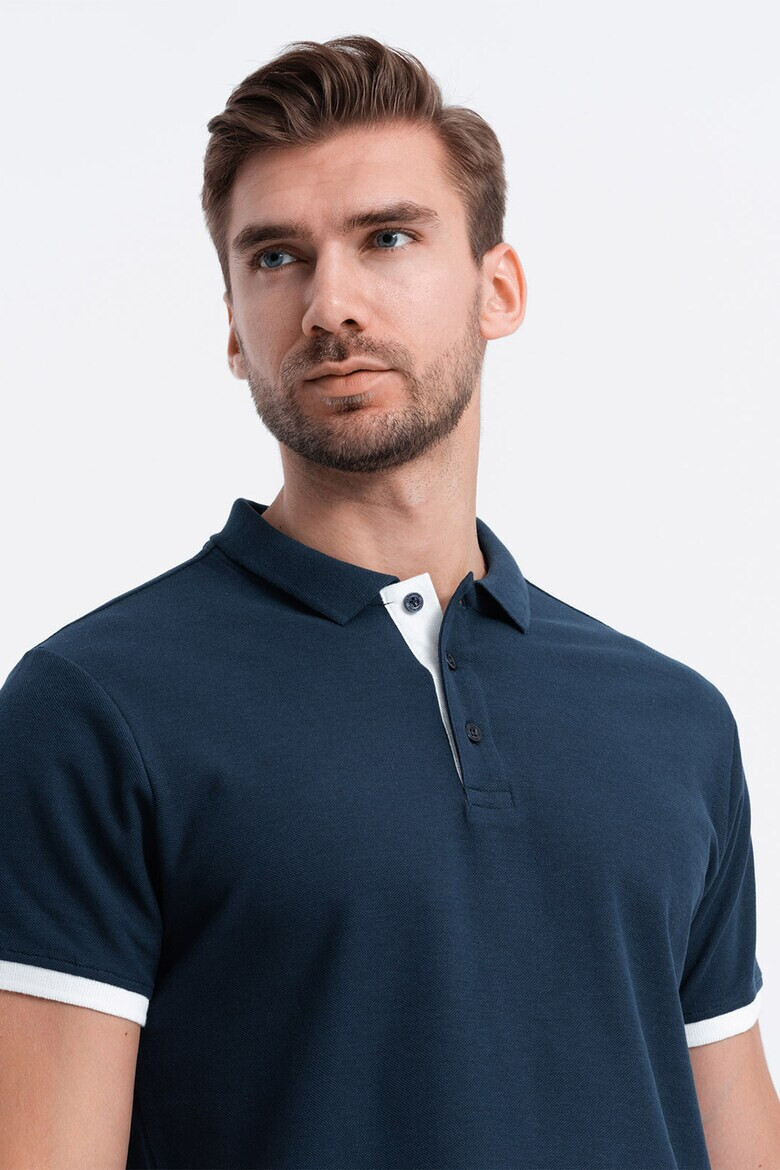 OMBRE Tricou polo din bumbac pique - Pled.ro