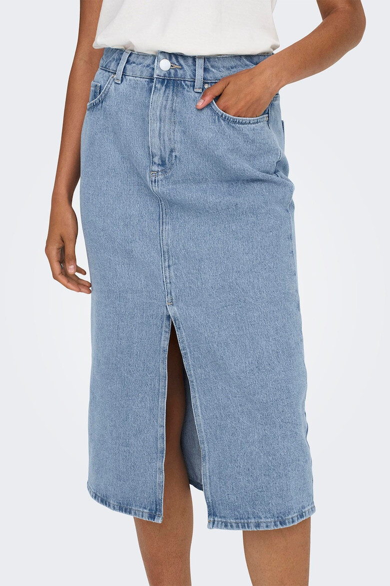 Only Fusta de denim cu slit frontal - Pled.ro