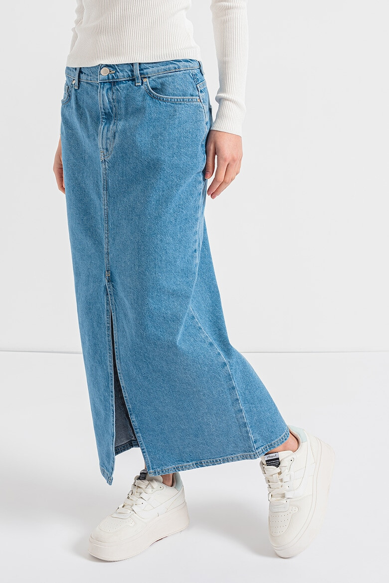 Only Fusta din denim cu slit frontal - Pled.ro