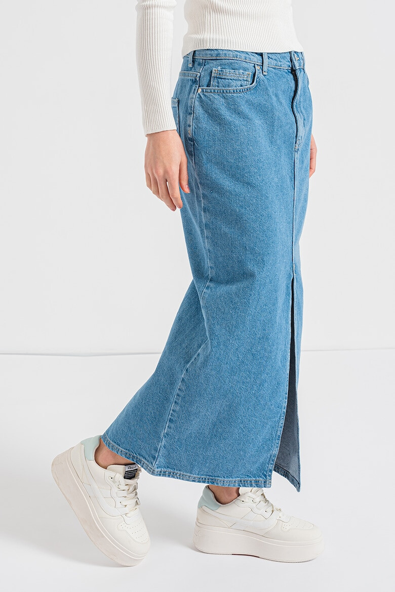 Only Fusta din denim cu slit frontal - Pled.ro