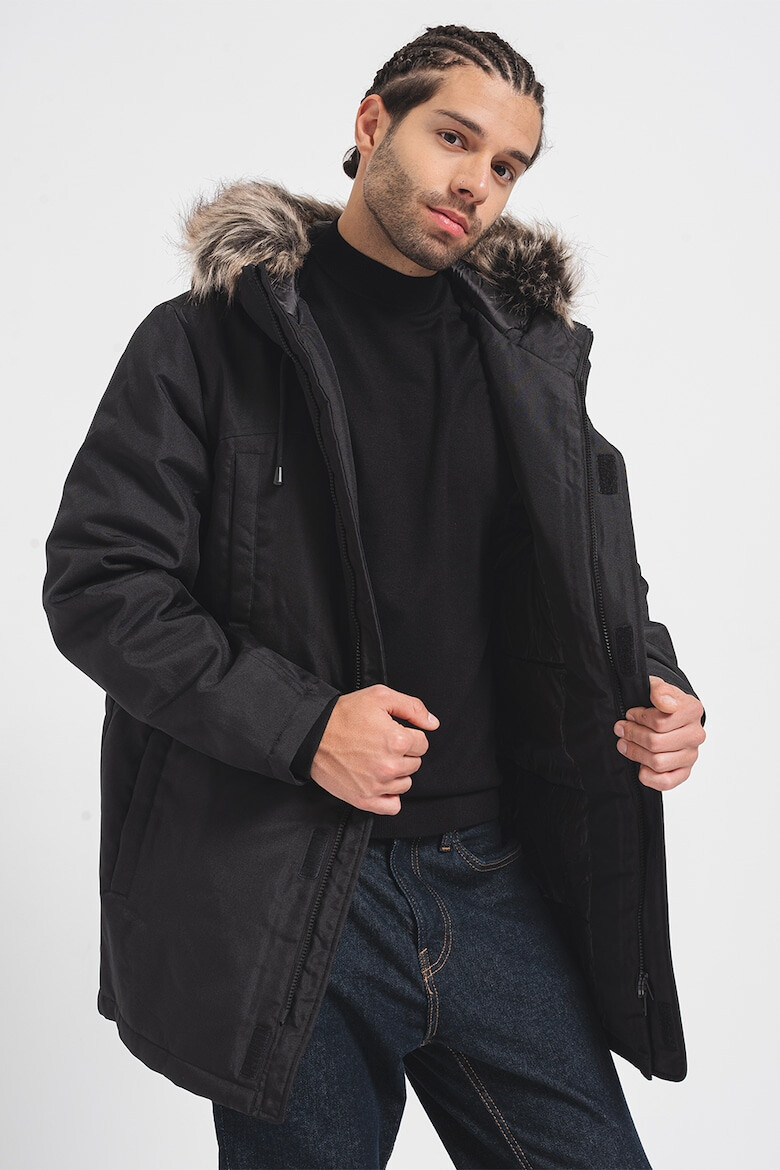 Only & Sons Geaca parka cu gluga cu garnitura din blana sintetica - Pled.ro