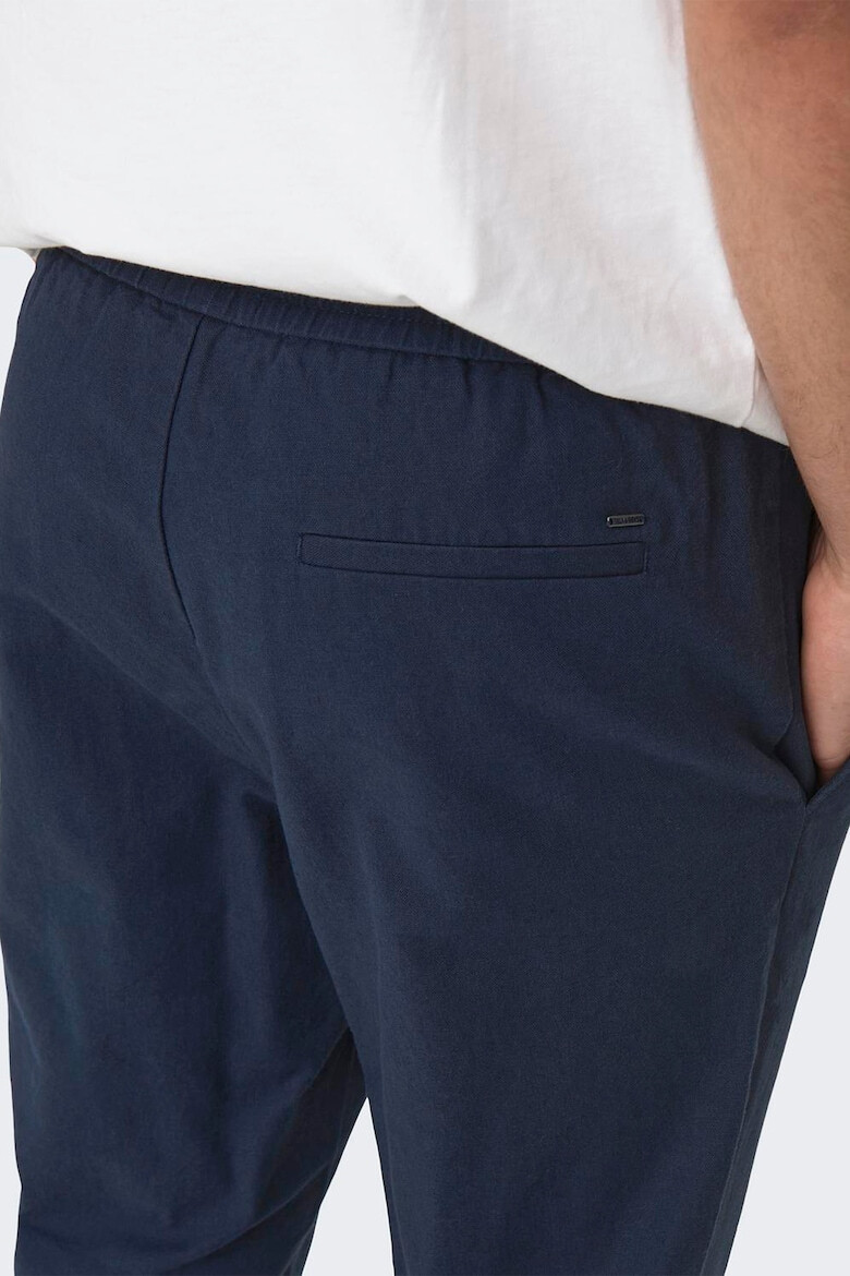 Only & Sons Pantaloni conici din amestec de in cu snururi - Pled.ro