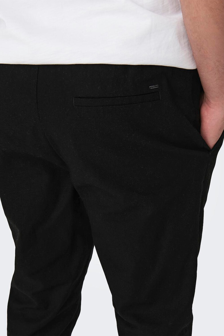 Only & Sons Pantaloni conici din amestec de in cu snururi - Pled.ro