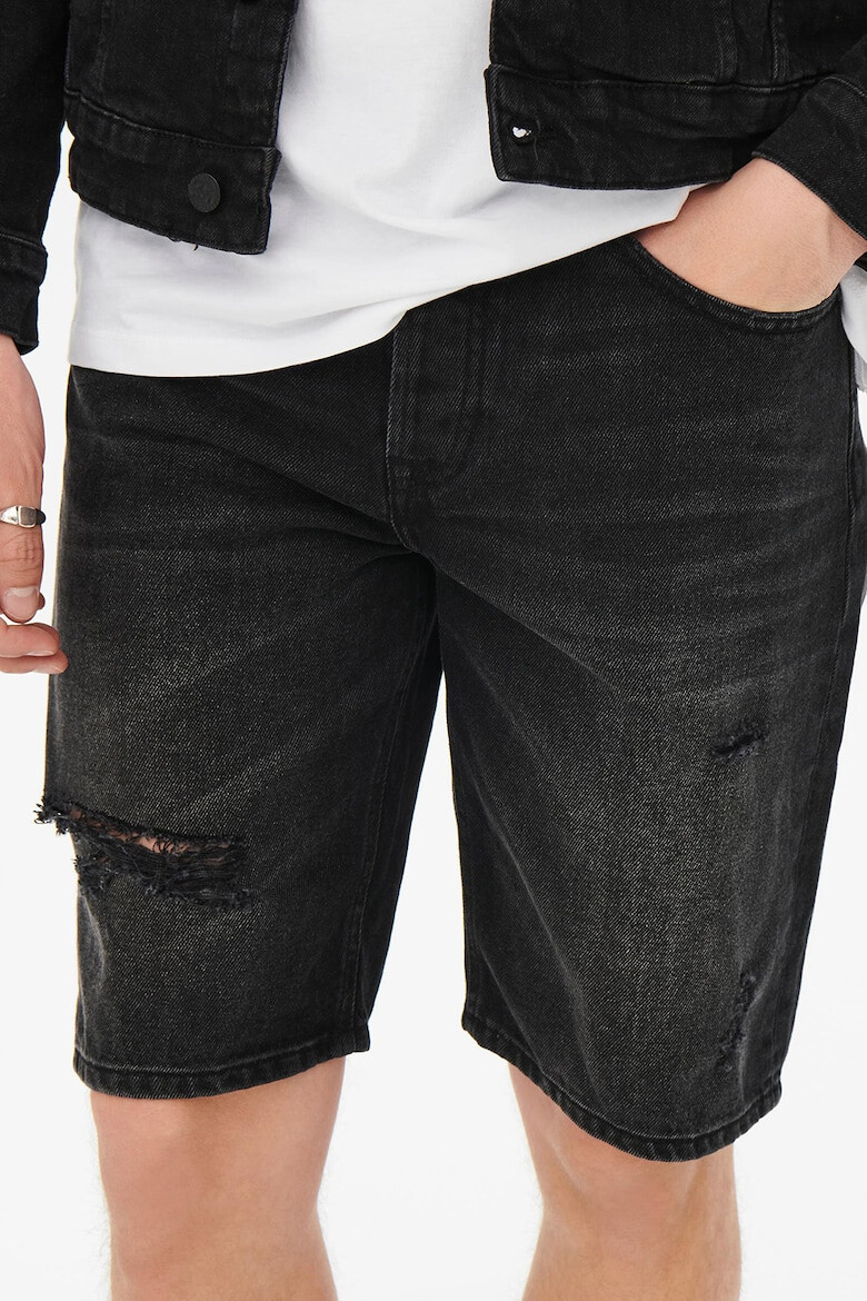 Only & Sons Pantaloni scurti slim fit de denim cu detalii deteriorate - Pled.ro