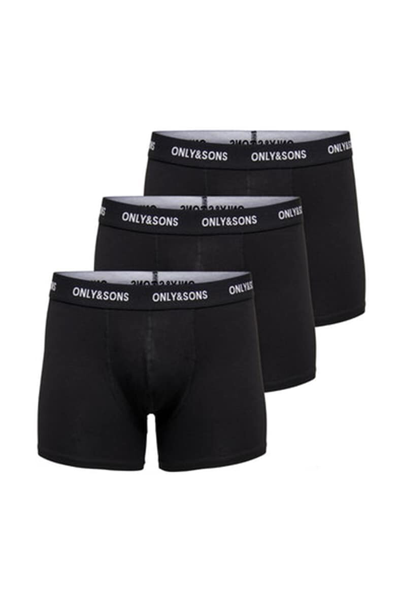 Only & Sons Set de boxeri cu banda logo in talie - 3 perechi - Pled.ro