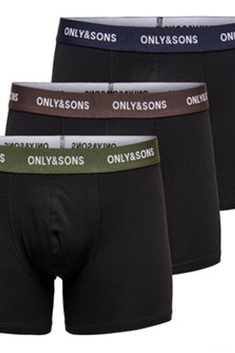 Only & Sons Set de boxeri cu banda logo in talie - 3 perechi - Pled.ro