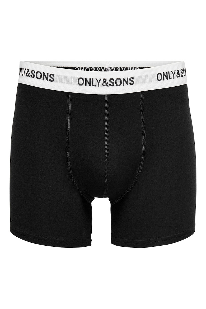 Only & Sons Set de boxeri de bumbac cu banda logo elastica Fitz - 3 perechi - Pled.ro