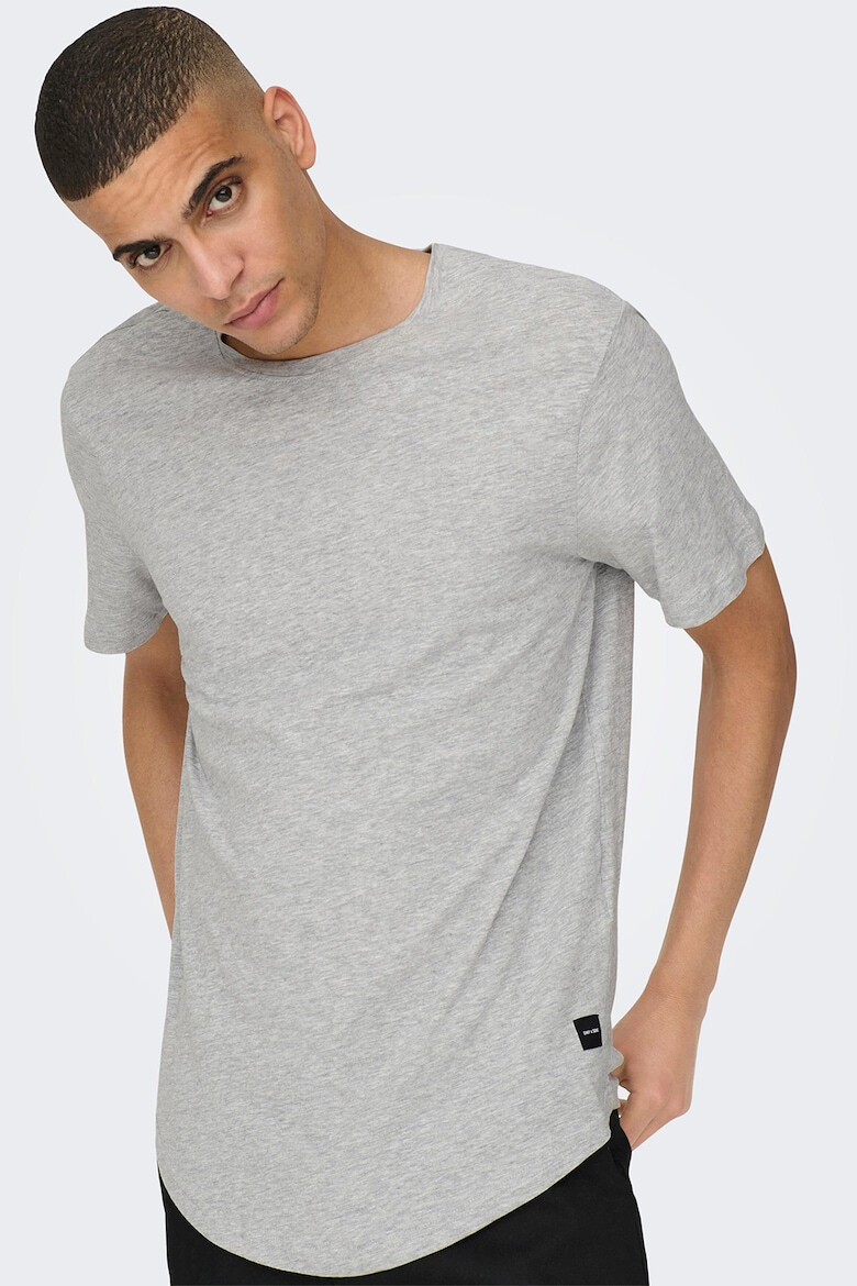 Only & Sons Tricou de bumbac cu decolteu la baza gatului - Pled.ro