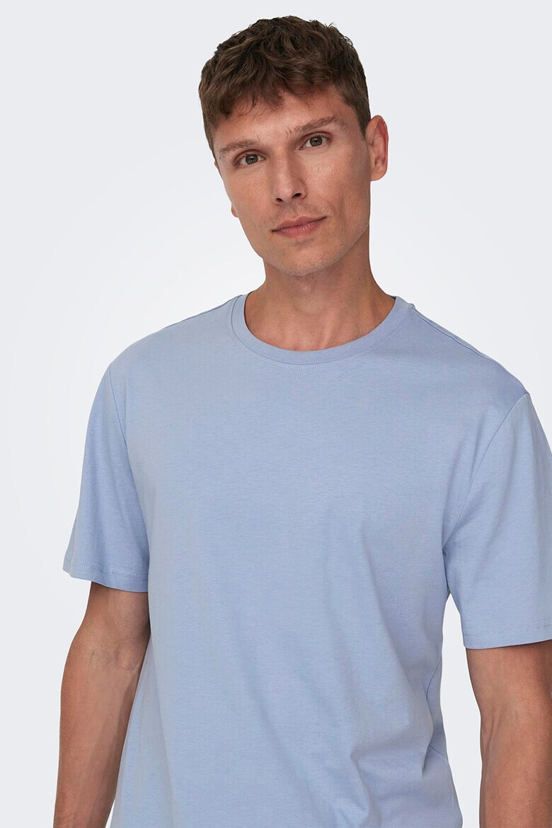 Only & Sons Tricou de bumbac cu decolteu la baza gatului - Pled.ro