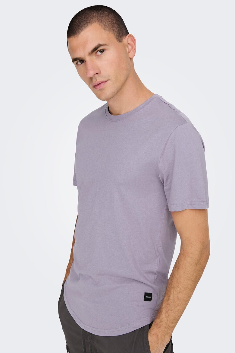 Only & Sons Tricou de bumbac cu decolteu la baza gatului - Pled.ro