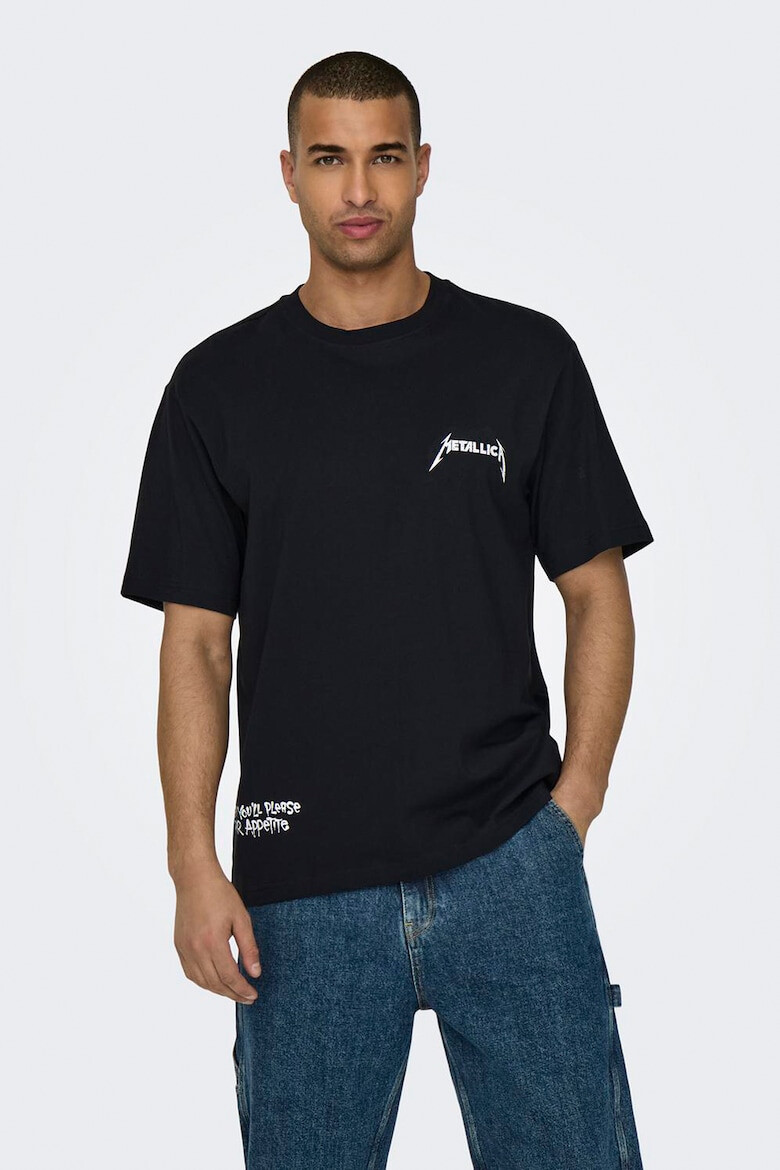 Only & Sons Tricou de bumbac cu imprimeu grafic Metallica - Pled.ro