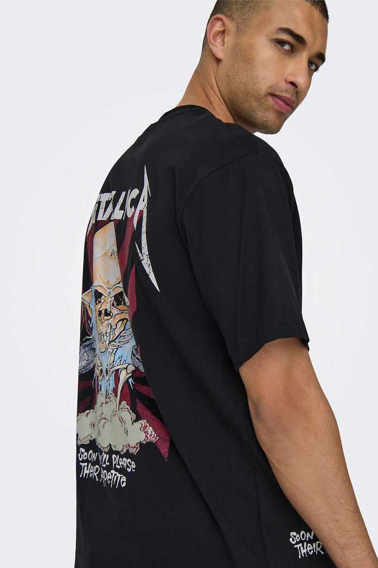 Only & Sons Tricou de bumbac cu imprimeu grafic Metallica - Pled.ro