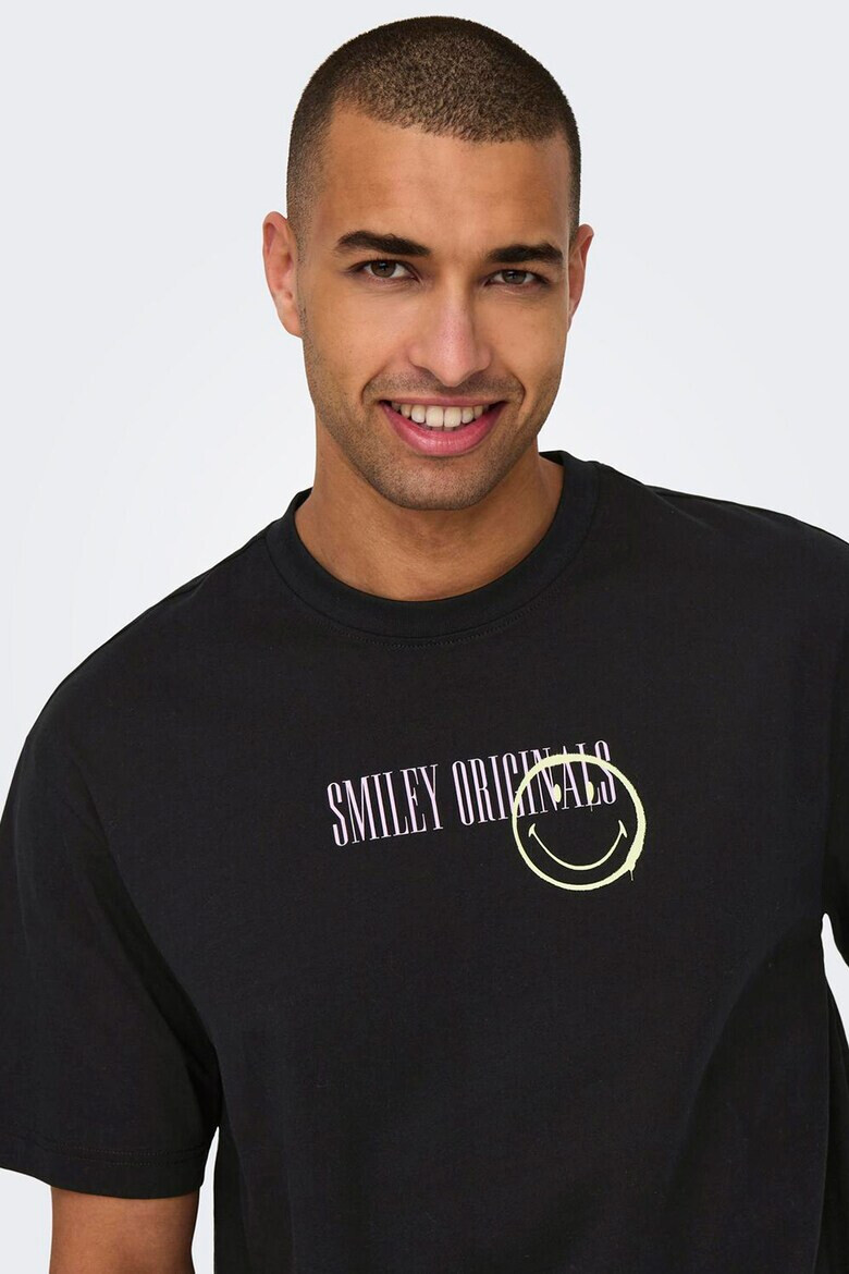 Only & Sons Tricou de bumbac organic cu imprimeu text - Pled.ro