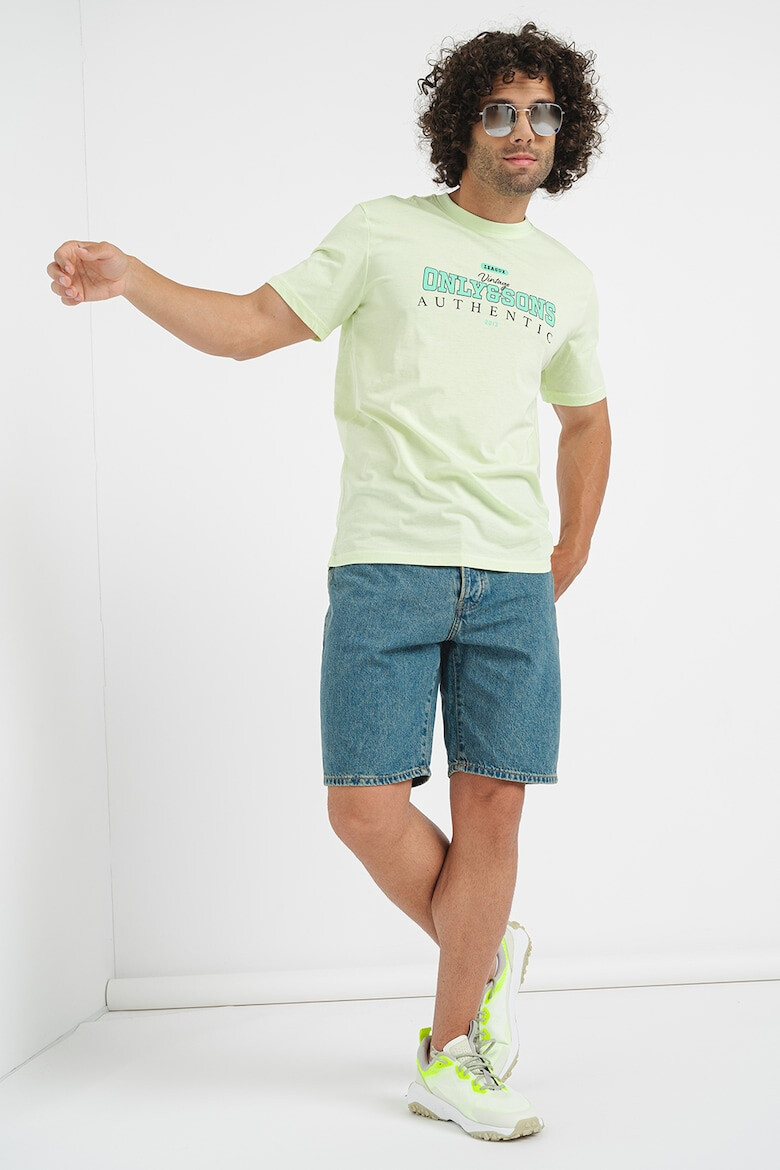 Only & Sons Tricou din bumbac organic cu imprimeu logo pe piept - Pled.ro