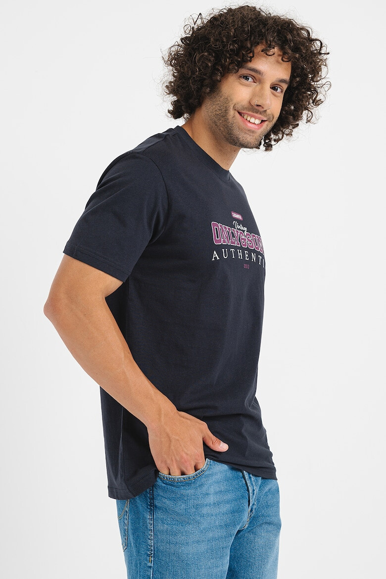 Only & Sons Tricou din bumbac organic cu imprimeu logo pe piept - Pled.ro